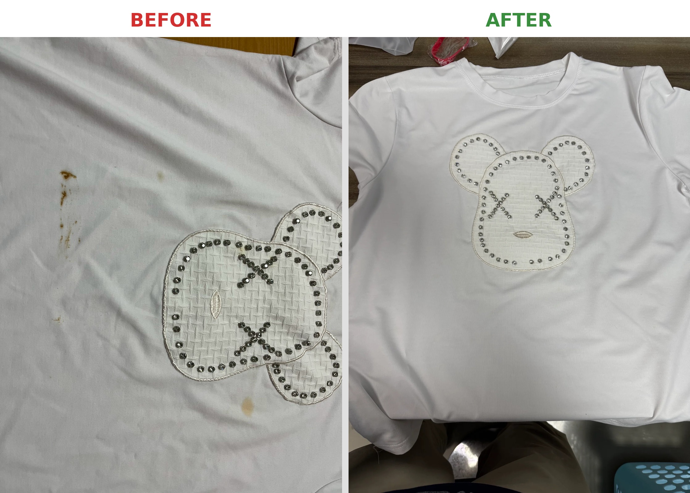 沾到醬油辣椒油處理