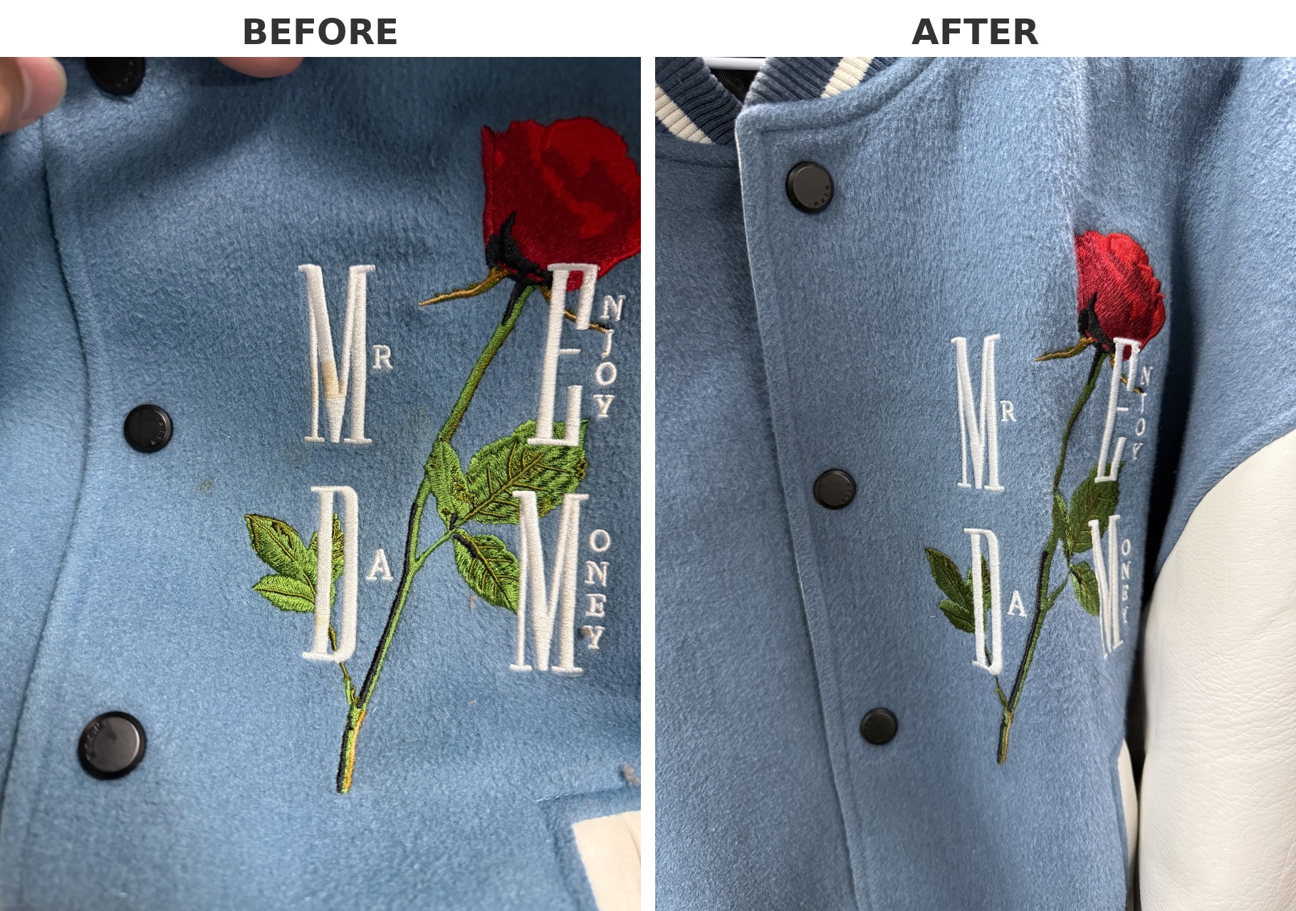 合成皮混紡外套黃汙黑汙